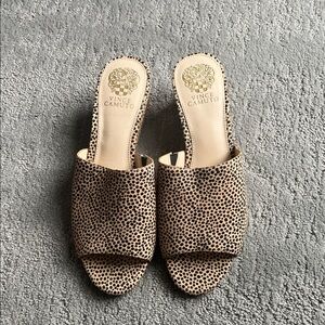 Vince Camuto Animal Print Calf Hair Mules